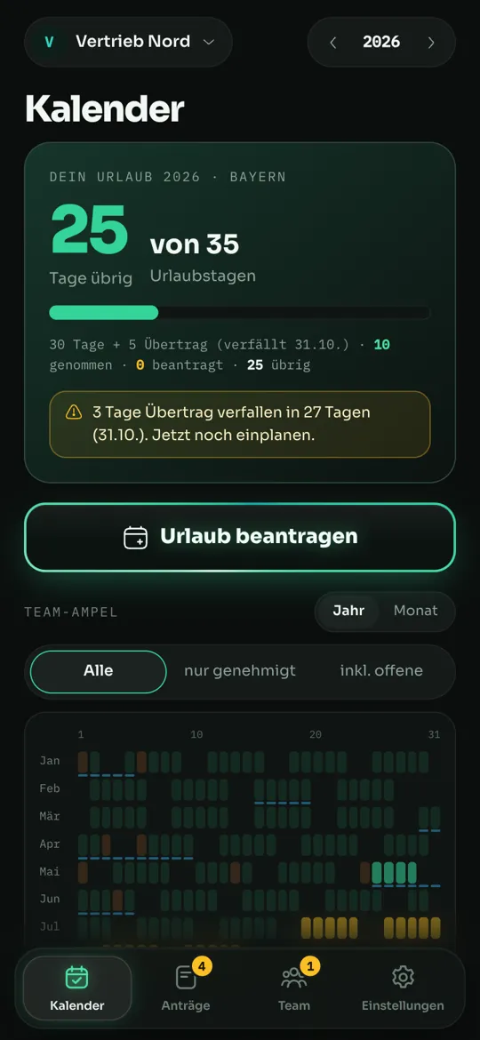 maXXteam App: Kalender